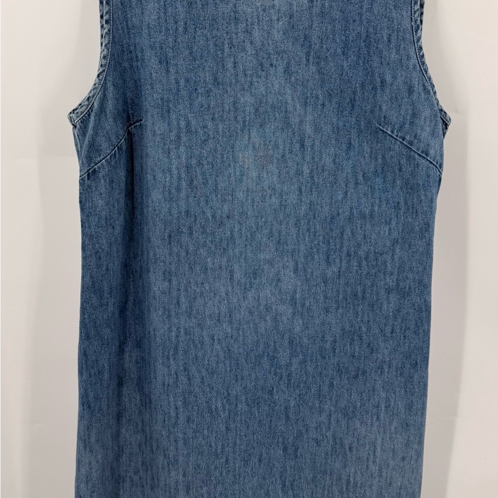 Studio Ease Womens Size 10 Blue Denim Sleeveless Knee Length Dress
